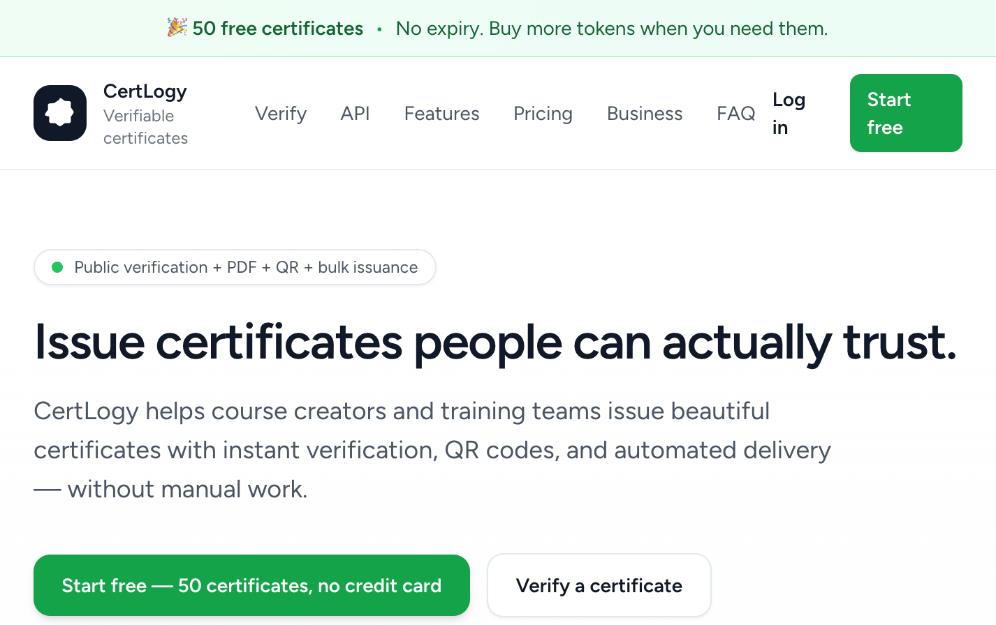 CertLogy Verifiable Certificates Screenshot